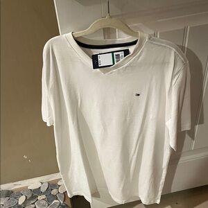 Tommy Hilfiger White Short Sleeve V-Neck Tee